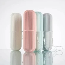 Hộp đựng bàn chải đánh răng di động bằng nhựa 1 cái - Hồng - Xem 3
