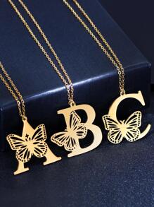 1 vòng cổ trang trí chữ & bướm để trang trí hàng ngày cho vẻ ngoài sành điệu - Vàng - Xem 4