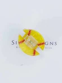 1入組女款丙烯酸棒球髮夾,適用於日常穿著,度假,派對,禮物,球賽和啦啦隊髮飾