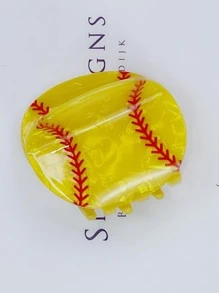 1入組女款丙烯酸棒球髮夾,適用於日常穿著,度假,派對,禮物,球賽和啦啦隊髮飾