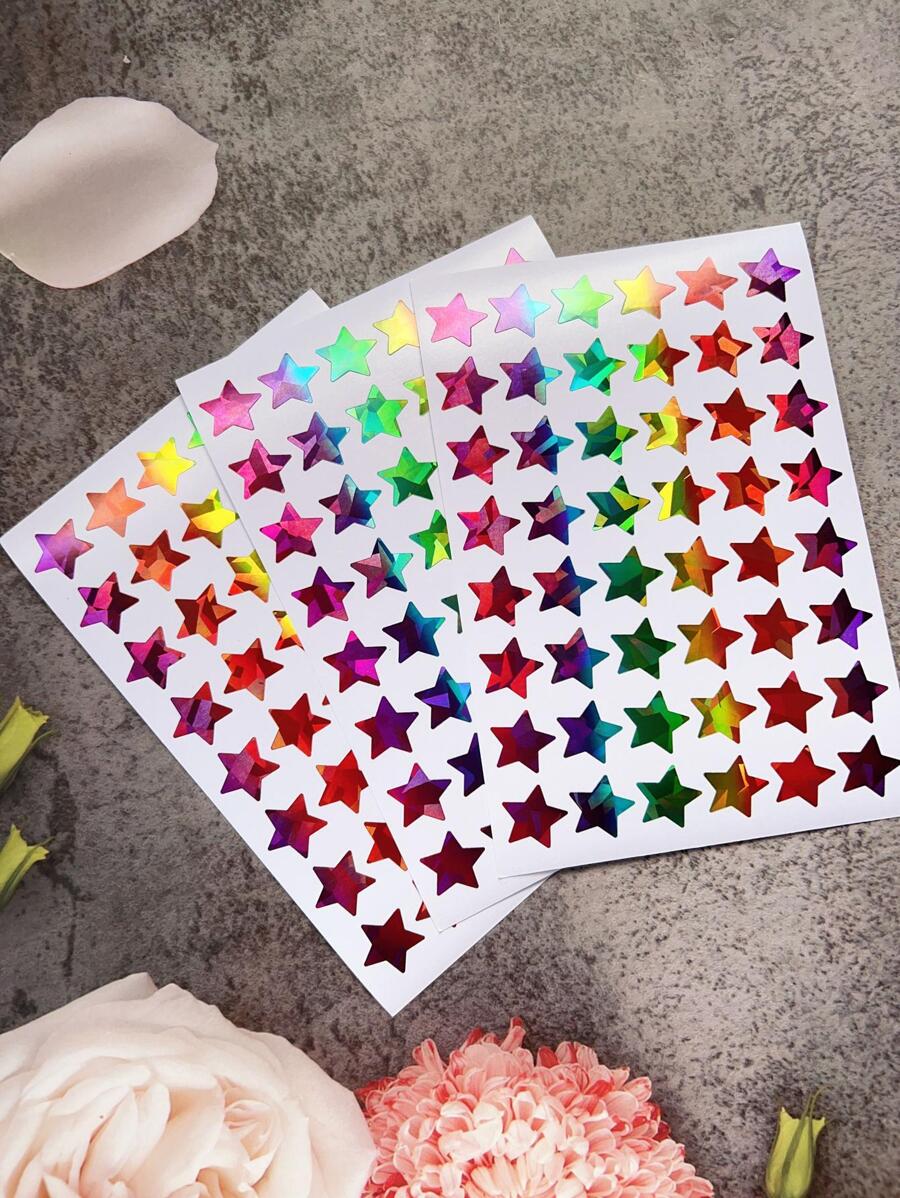 3pcs Star Pattern Sticker, Modern Multifunction Sticker For Student