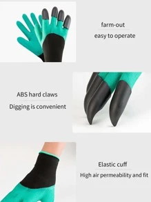 1件套塑膠園藝現代多功能園藝手套適用於花園 - 彩色 - 查看 8