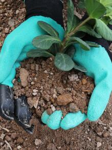 1件套塑膠園藝現代多功能園藝手套適用於花園 - 彩色 - 查看 4