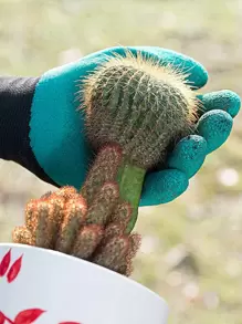 1件套塑膠園藝現代多功能園藝手套適用於花園 - 彩色 - 查看 1