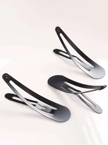 10入組女性素色休閒髮夾適用於日常生活 - 黑色 - 查看 4