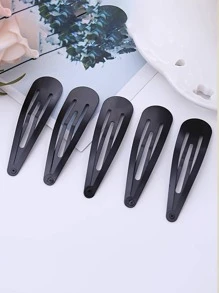 10入組女性素色休閒髮夾適用於日常生活 - 黑色 - 查看 3