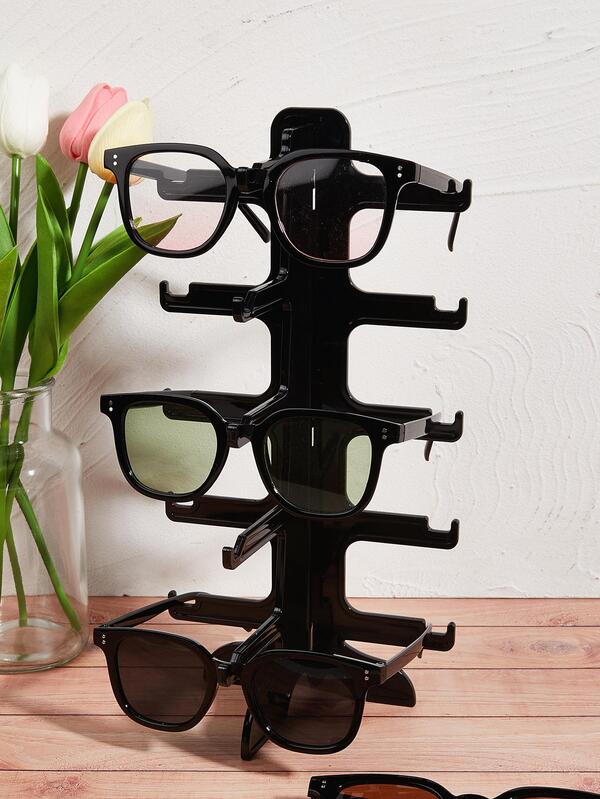 1pc Plastic Classes Storage Rack, Minimalist Plain Multilayer Glasses