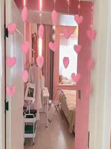 1 Trái Tim Trang Trí Tua Rua Rèm Cửa, Polyester Hiện Đại Tua Rua Rèm Cửa Cho Gia Đình - Hồng - Xem 4