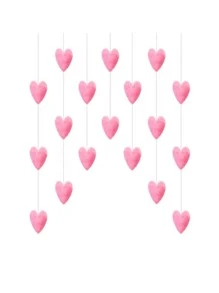 1 Trái Tim Trang Trí Tua Rua Rèm Cửa, Polyester Hiện Đại Tua Rua Rèm Cửa Cho Gia Đình - Hồng - Xem 5