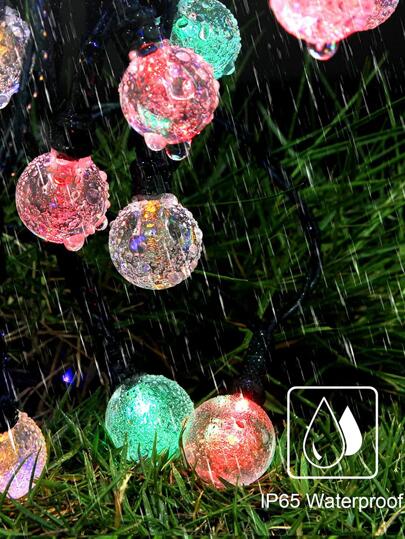 5m 7m 12m 20/50/100 LED 8モード クリスタルボール ソーラーフェアリーライト 屋外防水 ホリデーパーティー装飾 RGB LEDストリングライト ガーデン/ヤード/秋/クリスマス/屋外 デコレーション用
