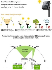 1 pieza 20/50/100 LED 5/7/12M 8 modos luces de hadas solares impermeables, luces blancas de cadena para fiesta festiva, decoración de jardín, decoración de otoño, decoración de casa, decoración al aire libre