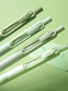 1 pieza Pluma de gel con estampado de letra al azar - Verde - Ver 7