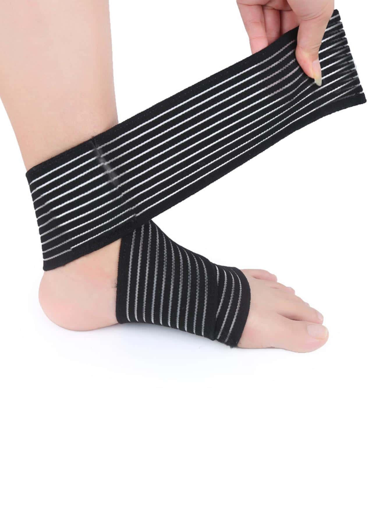 1 Pieza Soporte Elástico Transpirable Para El Tobillo - Negro - Ver 1