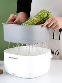 1入組ABS排水現代白色電動果蔬瀝水籃適用於廚房