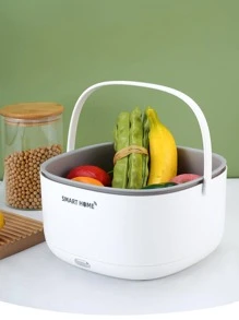 1入組ABS排水現代白色電動果蔬瀝水籃適用於廚房