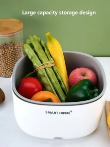 1入組ABS排水現代白色電動果蔬瀝水籃適用於廚房