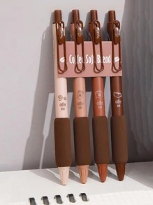 1 Miếng Đồ họa Chữ cái Màu sắc tùy ý Bút Gel - Cà phê nâu - Xem 2
