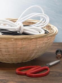 1pc Rubber Elastic Band, Minimalist Plain Elastic Band For Home - White - View 5