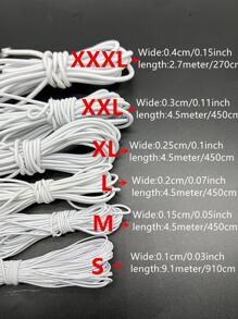 1pc Rubber Elastic Band, Minimalist Plain Elastic Band For Home - White - View 2