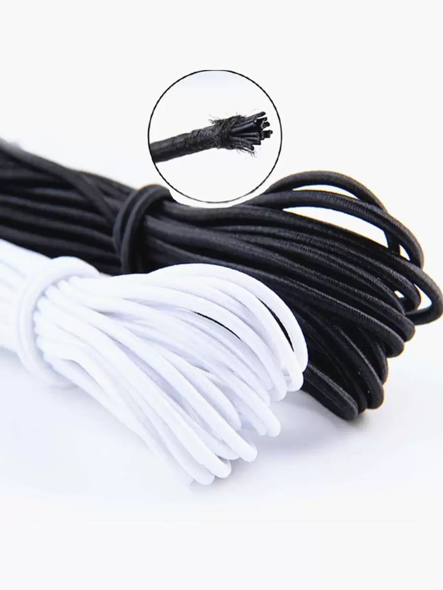 1入組橡膠彈性極簡風格素色彈性帶適用於家庭 - 黑色 - 查看 1