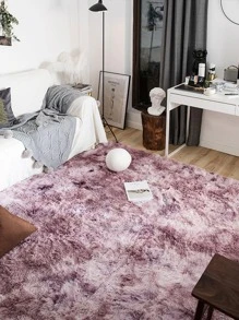 1片柔軟絨毛卧室客廳地毯，超柔軟模糊色系粉紫色絨毛地墊，現代家居裝飾 - 彩色 - 查看 2