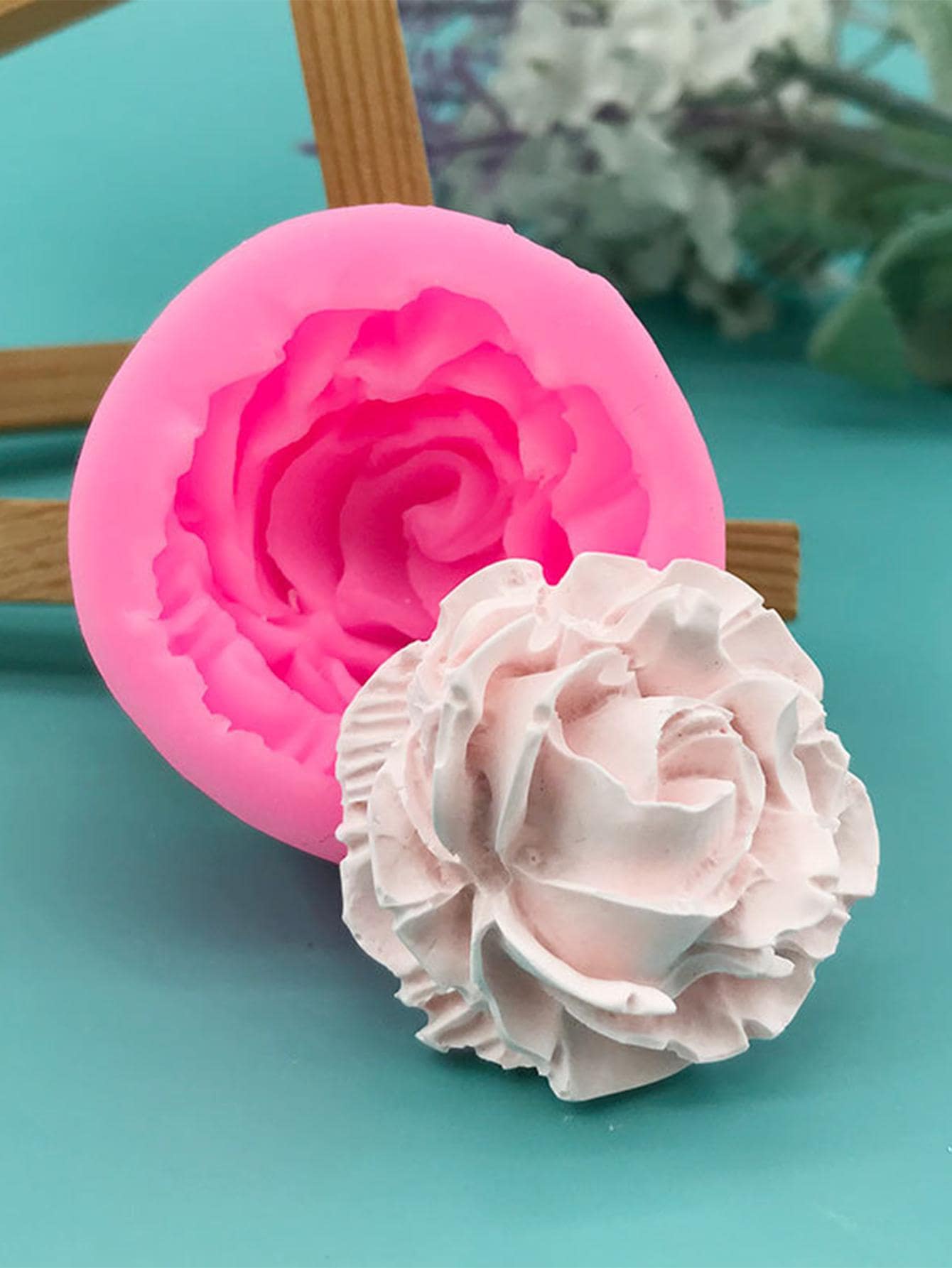 1入組矽膠現代花朵設計DIY矽膠模具適用於家庭