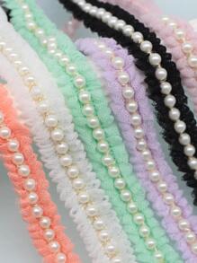 1pc Plastic DIY Decoration, Modern Faux Pearl Decor DIY Decoration For Home - Beige - View 2