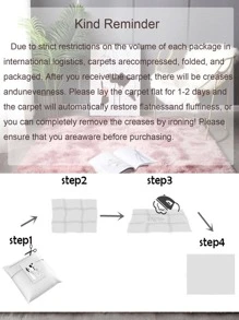1片柔軟絨毛卧室客廳地毯，超柔軟模糊色系粉紫色絨毛地墊，現代家居裝飾 - 彩色 - 查看 6