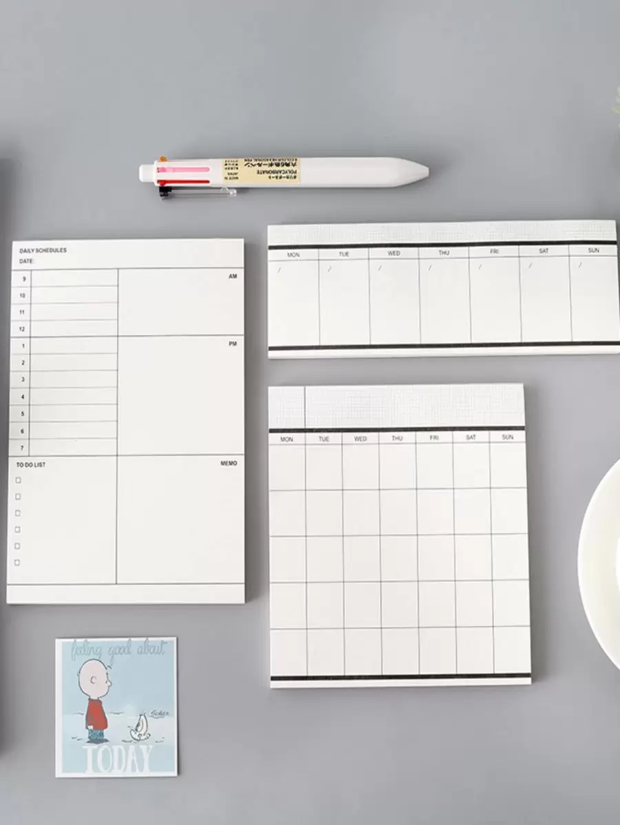 1 件 50 張簡單業務日程計劃記事本可撕式每月和每週計劃記事本備忘錄和提醒文件 - 白色 - 查看 1