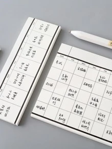 1 件 50 張簡單業務日程計劃記事本可撕式每月和每週計劃記事本備忘錄和提醒文件 - 白色 - 查看 4