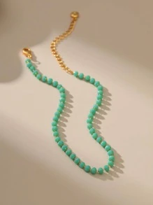 1pc Boho Bead Decor Anklet For Women For Daily Decoration - Turquoise - View 3