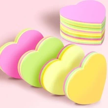 1 Hình Trái Tim Memo Pad, Sáng Tạo Đa Năng Có Thể Tái Sử Dụng Viết Được Note Dành Cho Sinh Viên, Văn Phòng, Gia Đình - Hồng - Xem 2