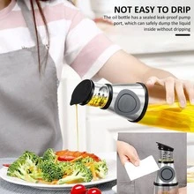 Botella dispensadora de aceite y vinagre,Dispensador de aceite de oliva de 500 ml/17 onzas, dispensador de aceite de oliva, rellenable, vertedor de vinagre con bomba de medición, botella de aceite de vidrio transparente para cocina - transparente - Ver 2