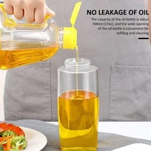 Botella dispensadora de aceite y vinagre,Dispensador de aceite de oliva de 500 ml/17 onzas, dispensador de aceite de oliva, rellenable, vertedor de vinagre con bomba de medición, botella de aceite de vidrio transparente para cocina - transparente - Ver 4