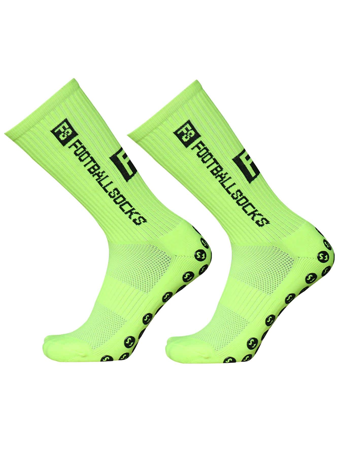 运动户外 1 双字母图案防滑足球运动袜 - 綠色 - 查看 1