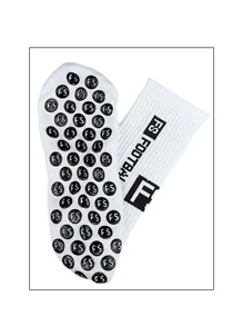 运动户外 1 双字母图案防滑足球运动袜 - 白色 - 查看 4
