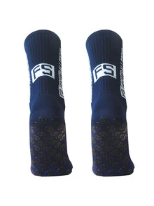 1雙字母圖案防滑足球競技襪子 - 藏蓝色 - 查看 2