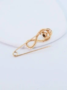 1 Nữ Ngọc Trai Giả & Kim Cương Giả Vô Cực Trang Trí Khăn Quàng Cổ Thời Trang Pin Trang Trí Hàng Ngày - Vàng - Xem 4