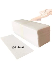 BANDA TIRAS PAPEL PARA ARRANCAR CERA DEPILATORIA CORPORAL FACIAL 100 PIEZAS - Blanco - Ver 4