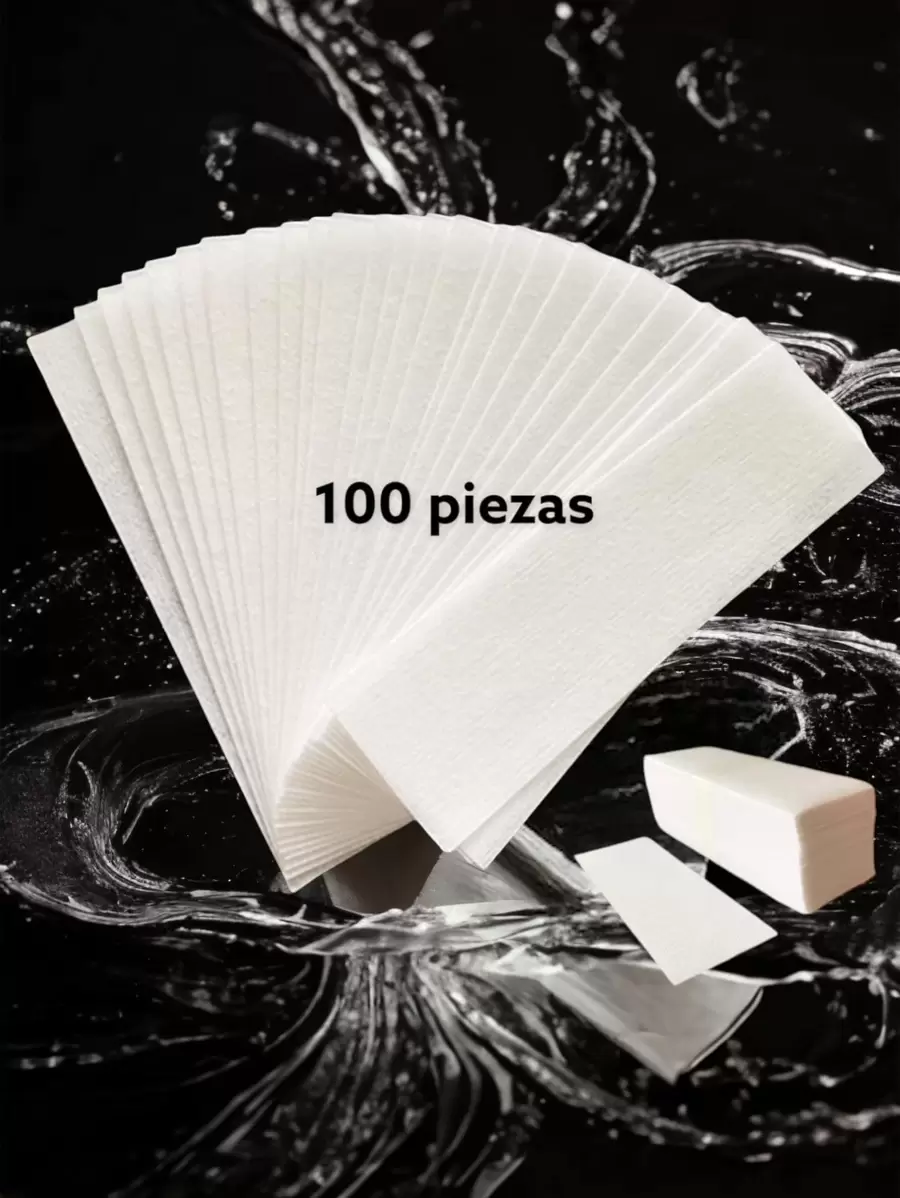 BANDA TIRAS PAPEL PARA ARRANCAR CERA DEPILATORIA CORPORAL FACIAL 100 PIEZAS - Blanco - Ver 1