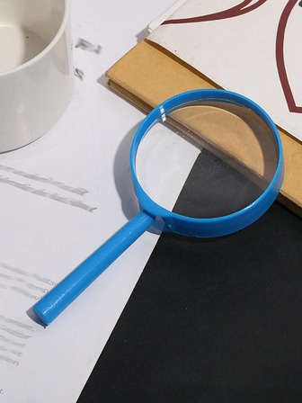 1入組素色迷你手持簡約風多用途放大鏡適用於學生