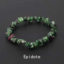 Vòng tay đá quý tự nhiên không đối xứng Hạt co giãn Nuggets Vòng tay thạch anh pha lê hồng Quà tặng cho phụ nữ tiệc cưới - màu xanh lá - Xem 1