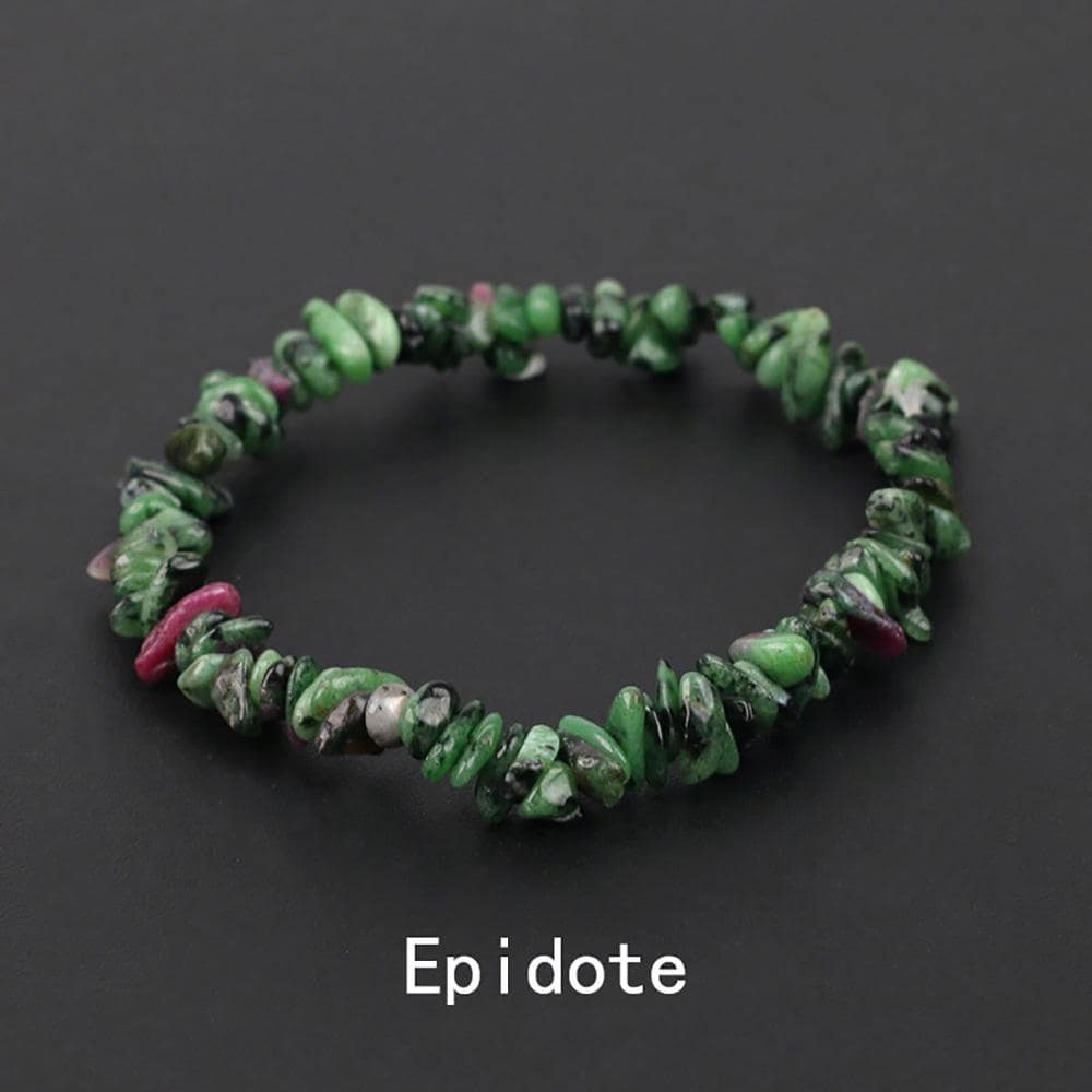 Vòng tay đá quý tự nhiên không đối xứng Hạt co giãn Nuggets Vòng tay thạch anh pha lê hồng Quà tặng cho phụ nữ tiệc cưới - màu xanh lá - Xem 1