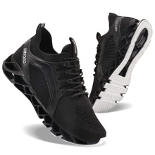 APRILSPRING Men/Female Fashion Sports Sneakers Walking Shoes Non slip Running Shoes Men's/Women's Mesh Shoe - 黑色 - 查看 1