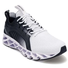 APRILSPRING Men/Female New Fashion Sports Sneakers Walking Shoes Non slip Running Shoes Mesh Sneakers - Đen và trắng - Xem 4