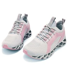 APRILSPRING Men/Female New Fashion Sports Sneakers Walking Shoes Non slip Running Shoes Mesh Sneakers - 灰色 - 查看 1