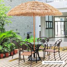 Costway 8 FT Patio Thatched Tiki Umbrella 8 Ribs Portable Hawaiian Hula Beach - Camel - View 4