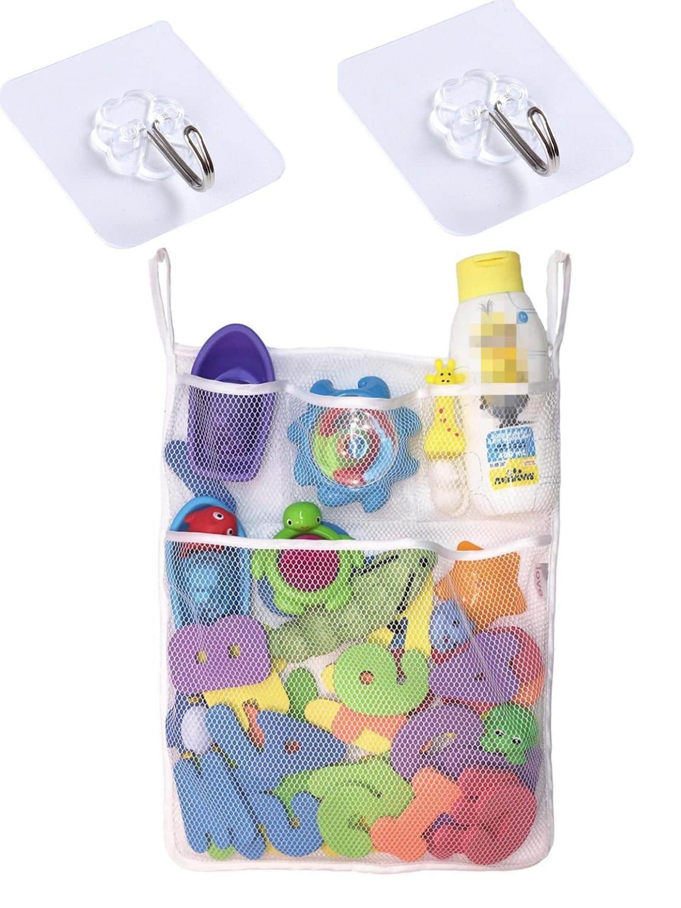1 bucată geantă de depozitare pentru jucării pentru copii din poliamidă, suport pentru jucării din plasă agățată pentru copii, baie