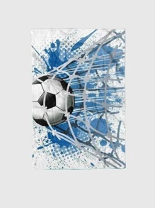 1入組足球圖案創意針織織物多用途濃烈香調毯子適用於家庭 - 彩色 - 查看 2