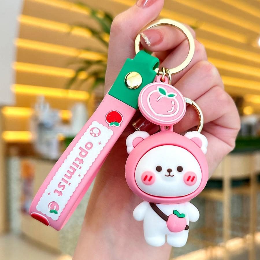 卡通設計包掛飾可愛風格包配件禮品情人節時尚潮流適用於青少年女孩女大學生老師白領新人和白領人士禮品配件裝飾 - 粉色 - 查看 1